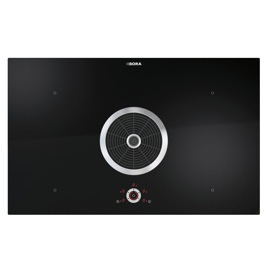 Basic surface induction glass ceramic cooktop with cooktop extractor